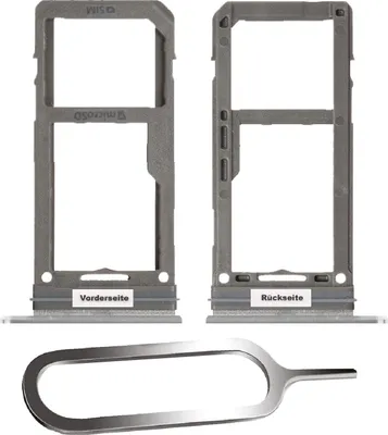 Produktbild von Samsung Galaxy S8 / Plus G950F G955F Sim Karten Halter Tray Adapter Fach Stecker Slot + Nadel Artic Silver Silber