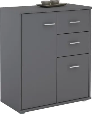 Produktbild von Kommode LOCARNO Highboard Bürokommode mit 2 Schubladen und 2 Türen in grau anthrazit