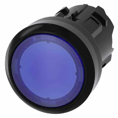 Produktbild von Siemens 3SU10010AB500AA0 Drucktaster beleuchtet 22mm rund blau Druckknopf