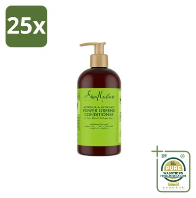 Productafbeelding van 25 x Shea Moisture Conditioner met Moringa en Avocado, "Power Greens" - 384 ml - Voorraadverpakking - 25 stuks