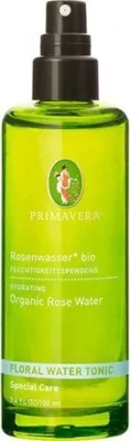 Zdjęcie produktu dla PRIMAVERA Woda Różana Organiczna 100ml - Czysta Moc Roślin Szklana Butelka Hydrozol Spray Do Ciała Aromaterapia Harmonizująca Relaksująca Równoważąca Wegańska