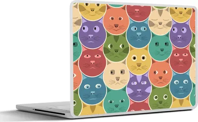 Produktbild von MuchoWow® Laptop Aufkleber Sticker Cover Katzen - Regenbogen - Kind - Design 40x30 cm - Laptop Dekoration - Selbstklebend