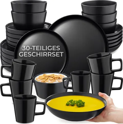 Produktbild von tectake® Kombiservice Una für 6 Personen ineinander stapelbar