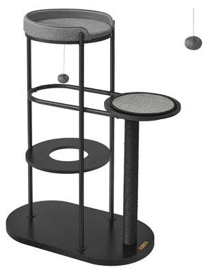 Produktbild von Kratzbaum Kratzbaum schwarz - Kletterturm - Stahl - Sisal - 80 x 43 x 111 cm - 60 kg