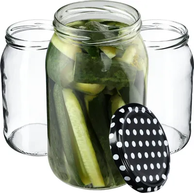 Zdjęcie produktu dla KADAX Simo słoiki do przetworów 900ml 48 sztuk 82mm + pokrywka "Czarny groszek"