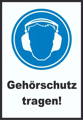 Produktbild von Gehörschutz tragen Schild A2 Rückseite selbstklebend