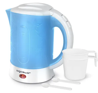 Reise-Wasserkocher 0,6 L, BPA-frei, 650 W, Blau/Weiß