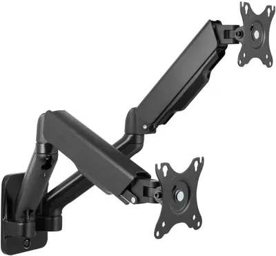 Image de Support mural pour écran - Compatible avec 2 écrans de 17 à 32 pouces - Noir
