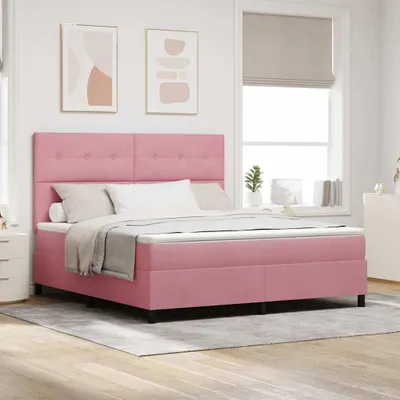 Immagine prodotto di Maison Exclusive - Letto boxspring con testiera Rosa 180 x 200 cm in velluto