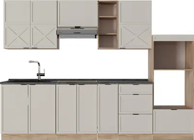 Produktbild von Küchenzeile Vicco Fame-Line GrauBeige/Goldkraft Eiche 280 cm , AP Anthrazit, Model 50521