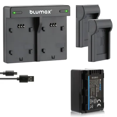 Produktbild von 1x Akku + Lader für Panasonic VW-VBT190 HC-VXF11, VX11, V808 1780 mAh 3,6V