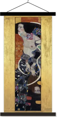 Produktbild von MuchoWow® Textilposter Judith II Salomè - Gustav Klimt 40x80 cm mit schwarzem Rahmen - Wandemalerei