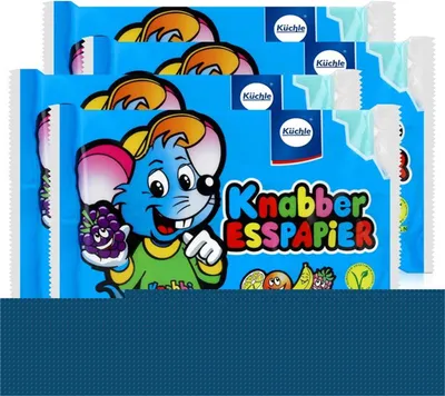 Produktbild von Küchle Knabber Esspapier blau Tutti Frutti Geschmack 25g Essoblaten (4er Pack)