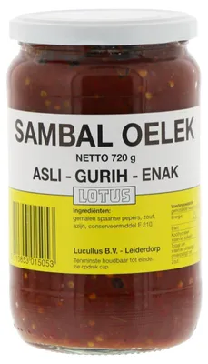 Image de Lucullus Sambal Oelek Asli 720g – Pâte de piment indonésien épicé, polyvalent