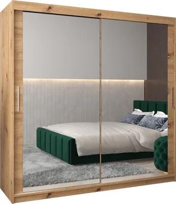 Produktbild von Kleiderschrank, Schiebetürenschrank Schlafzimmer, Schrank mit Spiegel TOKYO 3 200 cm