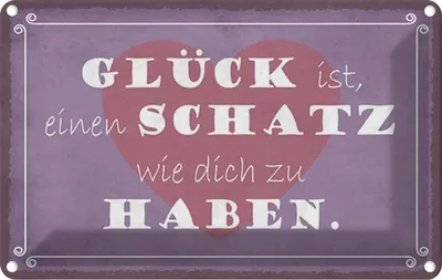 Produktbild von vianmo Blechschild 12x18 cm Glück ist Schatz dich zu haben Dekoration Spruch Zitat