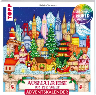 Obrázek produktu pro TOPP Verlag Ausmalreise um die Welt, Krabice, Volně stojící, Vícebarevný