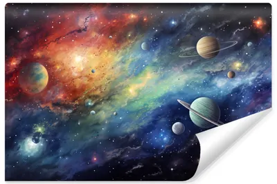 Produktbild von Muralo Selbstklebende Fototapete WELTRAUM Kosmos Planeten Sterne Wanddeko Br. 368cm x Hö. 254cm