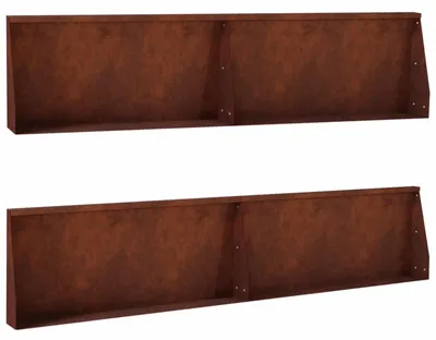 Image de Murs de soutènement : 4 pièces, dimensions 100 x 12 x 40 cm, acier résistant aux intempéries, aspect rouille