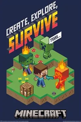 Obrázek produktu pro Minecraft – Survive – 61 x 91,5 cm – plakát