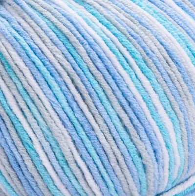 A close-up view of multi-colored yarn.