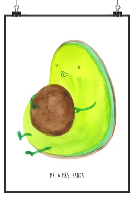 Produktbild von Mr. & Mrs. Panda Bild Avocado Pfeifen DIN A1 - Weiß - Geschenk, Abnehmen, Ernährung, Kunstdruck, wanddeko, Design Poster, Diät, drucke, Schwanger, Plakat