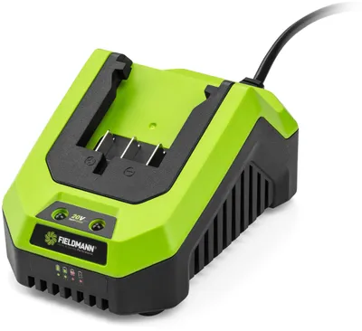 Obrázek produktu pro FIELDMANN FDUZ 79100 Li-Ion rychlonabíjecí stanice, kompatibilní se všemi stroji z aku řady FAST POWER 20V, elektronický monitoring stavu nabití, ochrana přehřátí baterie
