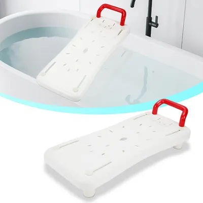 Produktbild von Peviasot Badewannensitz Badewannenbrett Sitzbrett für Badewanne, Brett für Badewanne, Stuhl für Badezimmer, Badehilfe Einstiegs Hilfe Sitzbrett, mit Rot Haltegriff