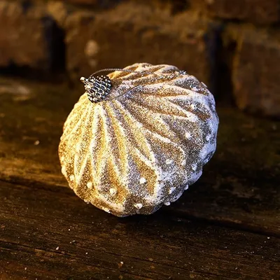 Obrázek produktu pro Vánoční ozdoba, 10 cm, bílá, glitter