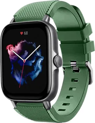 Produktbild von Strap-it Amazfit GTS 3 Silikonarmband (Armeegrün)