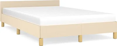 Produktbild von vidaXL Bettgestell ohne Matratze Creme 120x190 cm Stoff