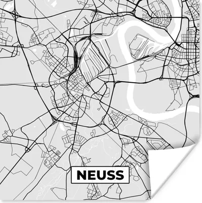 Produktbild von MuchoWow® Poster Karte - Stadtplan - Deutschland - Neuss - Karte 100x100 cm - Babyzimmer
