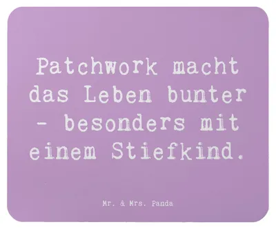Produktbild von Mr. & Mrs. Panda Mouse Pad Spruch Buntes Stiefkind - Lavendeltraum - Geschenk, pc mauspad, Leben, Lächeln, mousematte, Familienliebe, Geburtstage, Familie, Vielfalt