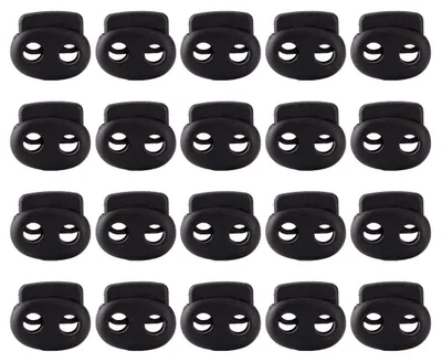 Productafbeelding van Kordelstoppers - 20 stuks - Voor het bevestigen van koorden - Zwart