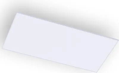 A white rectangular panel, likely a heating element, is shown from a slightly elevated angle against a white background.