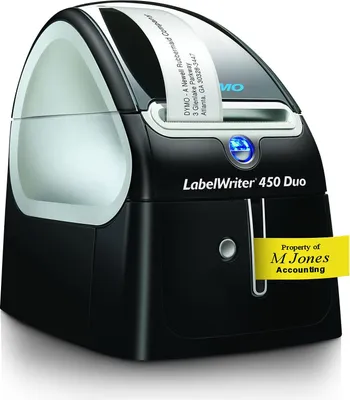 Produktbild von DYMO LabelWriter 450 Duo Etikettendrucker | Professioneller 300 dpi. Thermodirekt Etikettiergerät | Drucken Sie LW und D1 Etiketten
