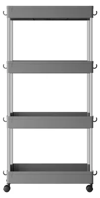 Image de Chariot de cuisine à 4 niveaux | Gris | 42 x 23,6 x 86 cm