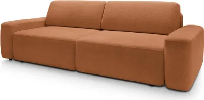 Zdjęcie produktu dla FURNLUX Sofa Bouli pomarańczowo-czarna 257 cm / Kolor główny: pomarańczowy / Wymiary: 257 x 82 x 105 cm