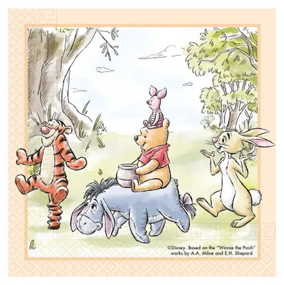 Produktbild von Disney Winnie Puuh Loves Nature 20 Stk Serviette 33x33 cm