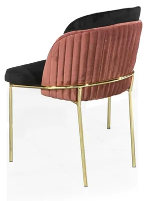 Produktbild von Esszimmerstuhl Stuhl Küchenstuhl Lehnstuhl Luxus Rosa Schwarz Modern