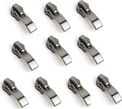Produktbild von INF Reißverschluss Ersatzkopf Metall 5 Nylon Zipper Gunmetal 10 Stück