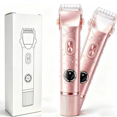 Productafbeelding van Bamkmbe Scheerapparaat voor dames, 2-in-1 elektrisch intiem scheerapparaat voor vrouwen, IPX7