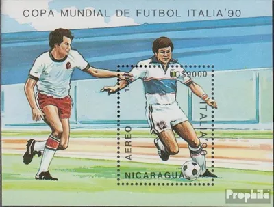 Produktbild von Briefmarken Nicaragua 1989 Mi Block183 (kompl.Ausg.) postfrisch Fußballweltmeisterschaft 1990, Italien