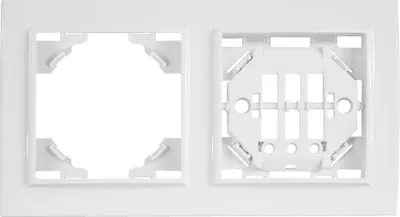 Produktbild von 2-fach Kunststoff Rahmen horizontal QUADRA weiß
