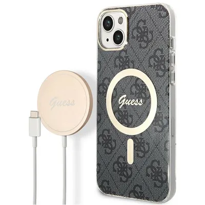 Immagine prodotto di Zestaw Guess Gubpp14Mh4Eacsk Custodia+ caricatore Iphone 14 Plus / 15 Plus 6.7 Czarny/Nero Custodia rigida 4G Stampa Magsafe