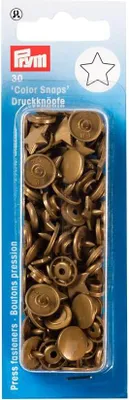 Obrázek produktu pro Prym 393211, Druky (patentky), Polyoxymetylen (POM), Zlato, Matný, Hvězda (tvar), 1,24 cm
