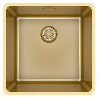 Produktbild von CARESSI CAPPMX40R20G Spüle in GOLD ohne Hahnbank / ab 50 cm Schrankbreite / Einbauspüle / Edelstahlspüle