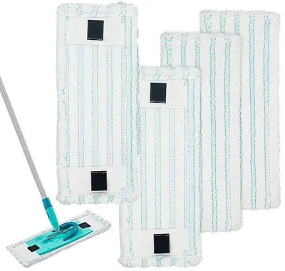 Obrázek produktu pro Tyrkysové houbičky pro Leifheit Clean Twist M Ergo – 38 × 15,5 cm – mikrovlákno – 4 ks