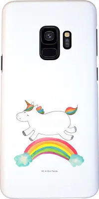 Produktbild von Mr. & Mrs. Panda Samsung Galaxy S9 Handyhülle Einhorn Regenbogen - Weiß - Geschenk, Glitzer, Cover, Smartphone Hülle, Handy Schutzhülle, Erwachsenwerden, Unicorn