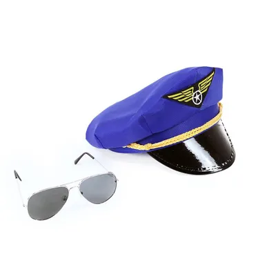 Produktbild von Set Pilotenmütze mit Brille für Erwachsene